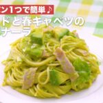 フライパン1つで簡単♪アボカドと春キャベツのカルボナーラ｜　How to Make Avocado and Spring cabbage Carbonara