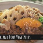 [Microwave Recipe] Braised Pork and Root Vegetables /  [電子レンジ活用レシピ] 豚バラと根菜の味噌煮