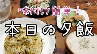 【Vlog】フライパン1つで夕食作り｜ストック活用｜高菜大量消費