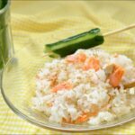 Microwave Recipes : Salmon Mixed Rice 電子レンジで料理 鮭の混ぜご飯