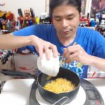 モッパン辛ラーメンアレンジレシピカルボナーラ風辛ラーメン韓国ラーメン韓国料理MUKBANG