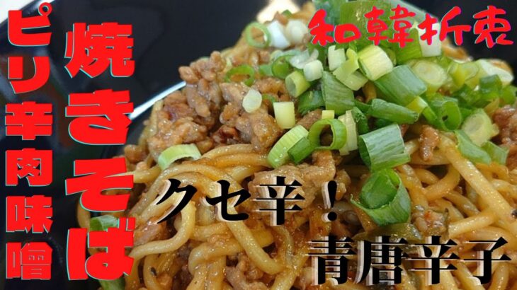 【韓国家庭料理レシピ】「ピリ辛」肉味噌焼きそば！～肉味噌アレンジレシピ～青唐辛子レシピ～焼きそばアレンジレシピ～