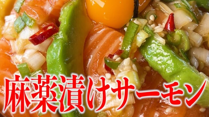 【激旨】麻薬漬けアボカドサーモンの作り方！！ ご飯にのせて卵黄とろ〜り、悪魔的！！　［京都舞鶴卸売市場」［麻薬卵アレンジレシピ］