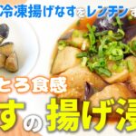 【冷凍野菜】冷凍揚げなすの超簡単レンチン揚げ浸しレシピ（電子レンジで3分チンするだけ！）