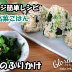 【小松菜が高菜に変身】電子レンジ簡単ふりかけ｜小松菜とワカメの混ぜごはん