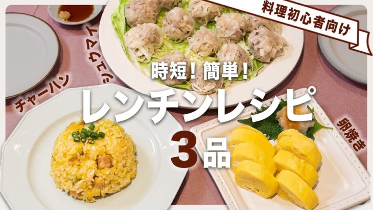 【電子レンジで誰でも簡単！】忙しい日にも使える時短レンチンレシピ3品【ふわふわ卵焼き/パラパラチャーハン/豆腐シューマイ】【アクア】