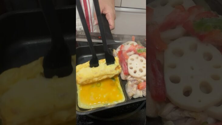 現場仕事の旦那と高校生息子にフライパン1つで作るお弁当#shorts # #40代主婦 #お弁当