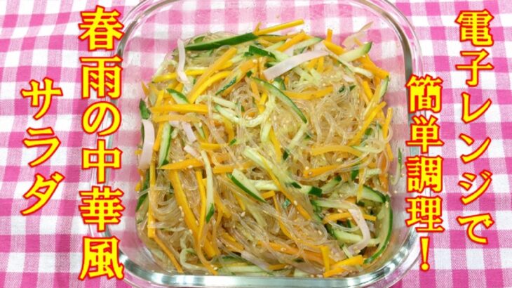 【レンジで時短調理！春雨の中華風サラダ/Vermicelli Salad】☆電子レンジ調理で春雨サラダの作り方☆春雨レシピ☆