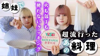 ほのぼのクッキング！姉妹で火も包丁も使わない、超流行ってた料理やってみたら…【のえのん】