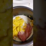 炊飯器にトリムネのアレンジレシピ、コーンポタージュと豆乳で作ってみました。