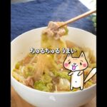 レンジで一発！😆たっぷり白菜の豚キムチ春雨スープ #電子レンジ #ダイエットレシピ #一人飯