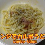 【ど素人めし】レンジでカルボうどん。