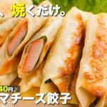 一人前140円！包んで焼くだけ【カニカマ餃子】外はカリカリ 中はとろっとろ♪包丁も使わない超簡単＆極うまレシピです