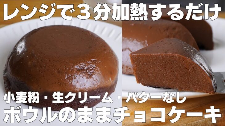 【材料3つ】レンジで3分！ボウルそのままチョコケーキ作り方！ / 【syun cooking】