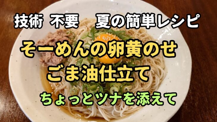 夏のアレンジレシピ 手軽で簡単 そーめんの卵黄のせごま油仕立て