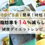 【健康ダイエット飯🔥】15分で3品！簡単！時短！体脂肪率を14％減らした健康ダイエットレシピ/ズボラでも10kg痩せたヘルシーダイエットレシピ